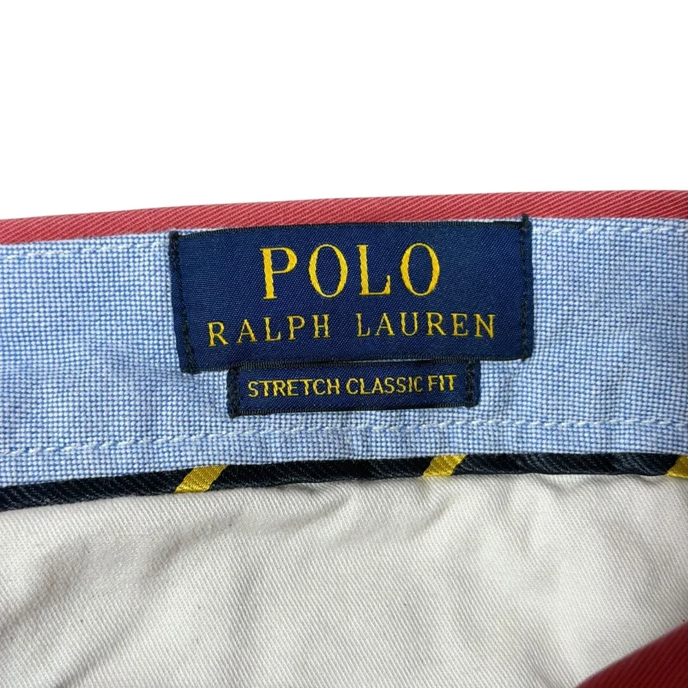 Polo Ralph Lauren Mens Stretch Classic Fit Chino Shorts Pink Coral Size 33